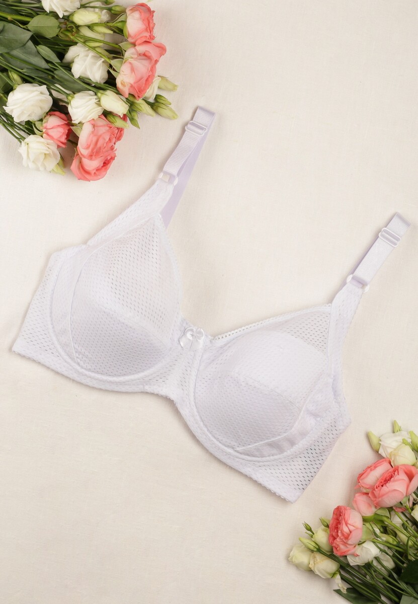 Biały Klasyczny Biustonosz z Regulowanymi Ramiączkami Imoni