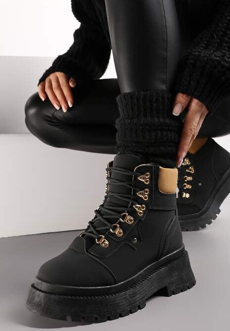 Czarne Traperki Leuna