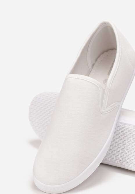 Białe Wsuwane Tenisówki Materiałowe Jaylisa