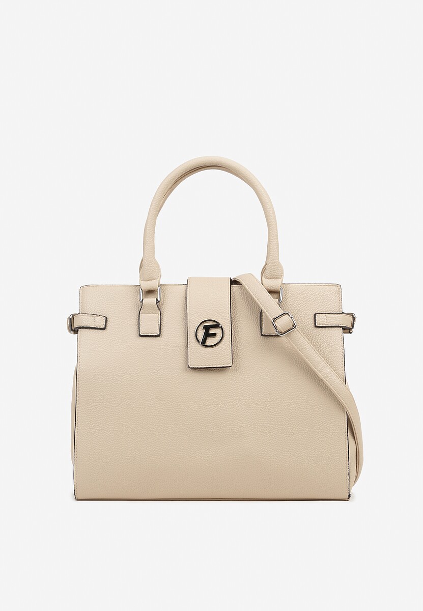 Czarna  Torebka Ozdobiona Klapą i Metaliczną Wstawką Jonavia