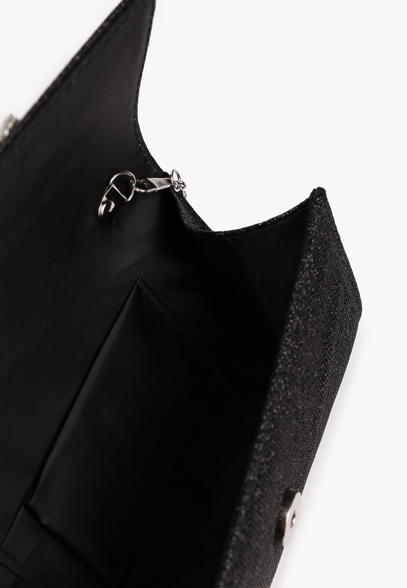 Czarna Torebka Kopertówka na Łańcuszku z Kwiatową Aplikacją Ahalia