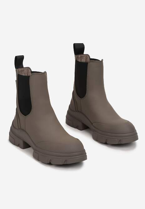 Brązowe Botki Sztyblety Sidde