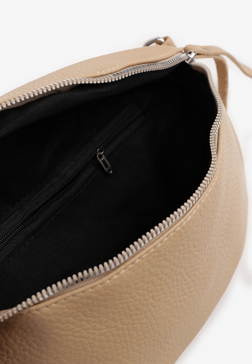 Ciemnobeżowa Nerka z Materiałowym Paskiem w Mozaikowe Wzorki Delavinea