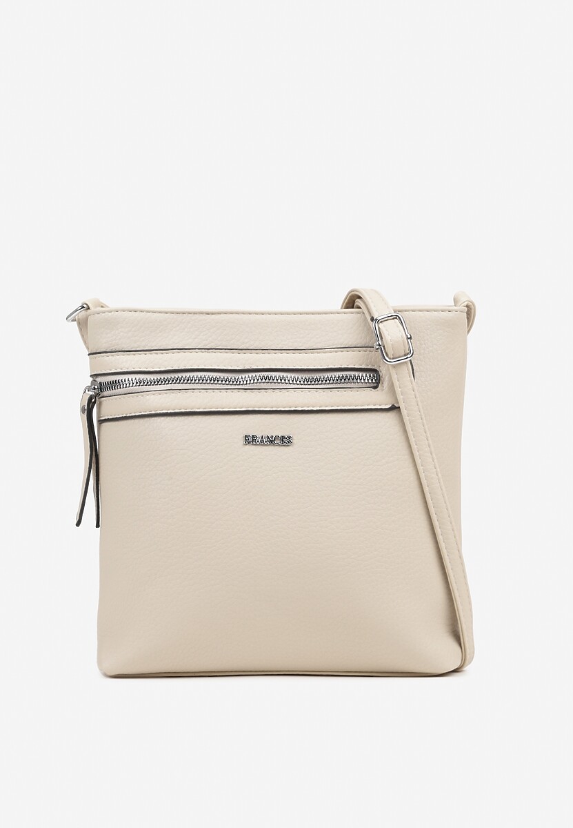 Jasnobeżowa Kwadratowa Torebka Listonoszka z Suwakiem Dolatia