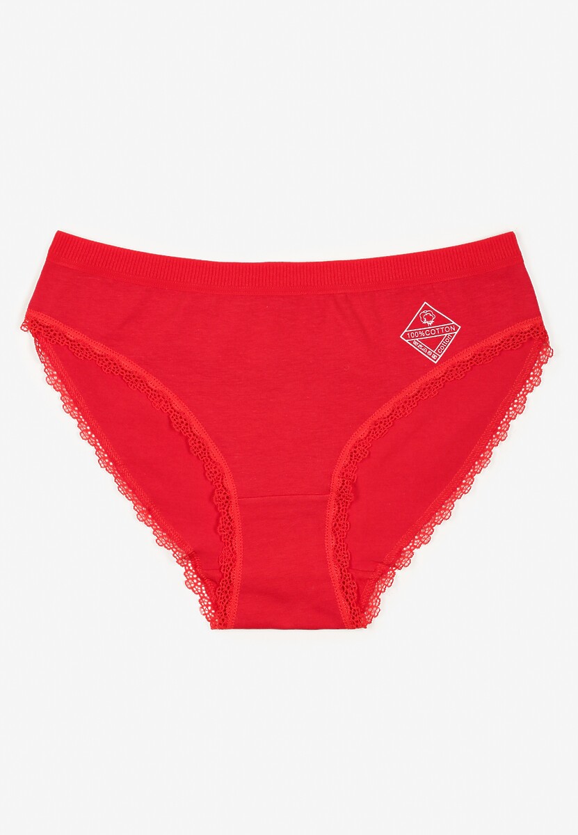 Czerwone Majtki z Bawełny Typu Figi Pilliora