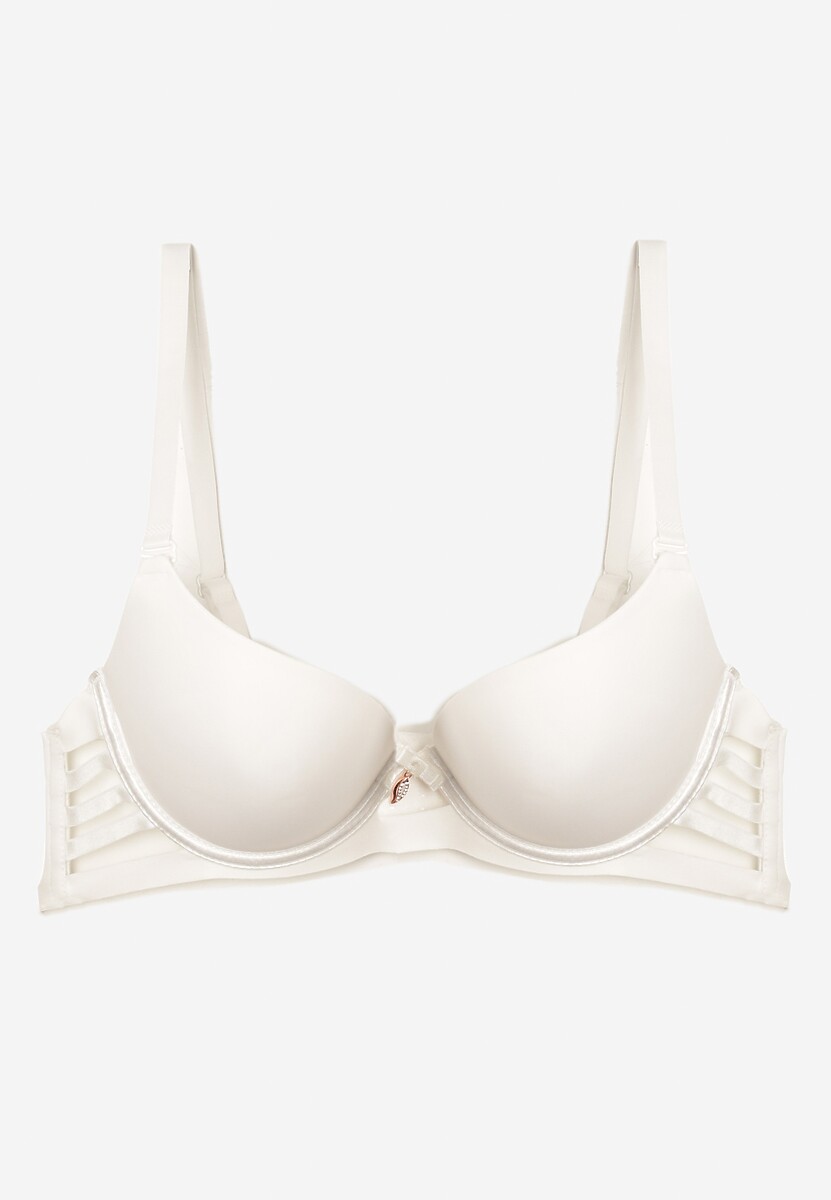 Jasnobeżowy Biustonosz Push Up z Regulowanymi Ramiączkami Dimarinsa