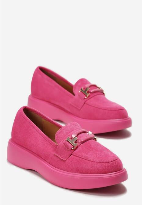 Fuksjowe Mokasyny na Grubej Podeszwie z Metalową Klamrą Olizunna