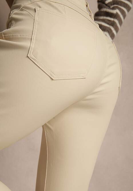 Jasnobeżowe Spodnie Skinny Push Up Zilli