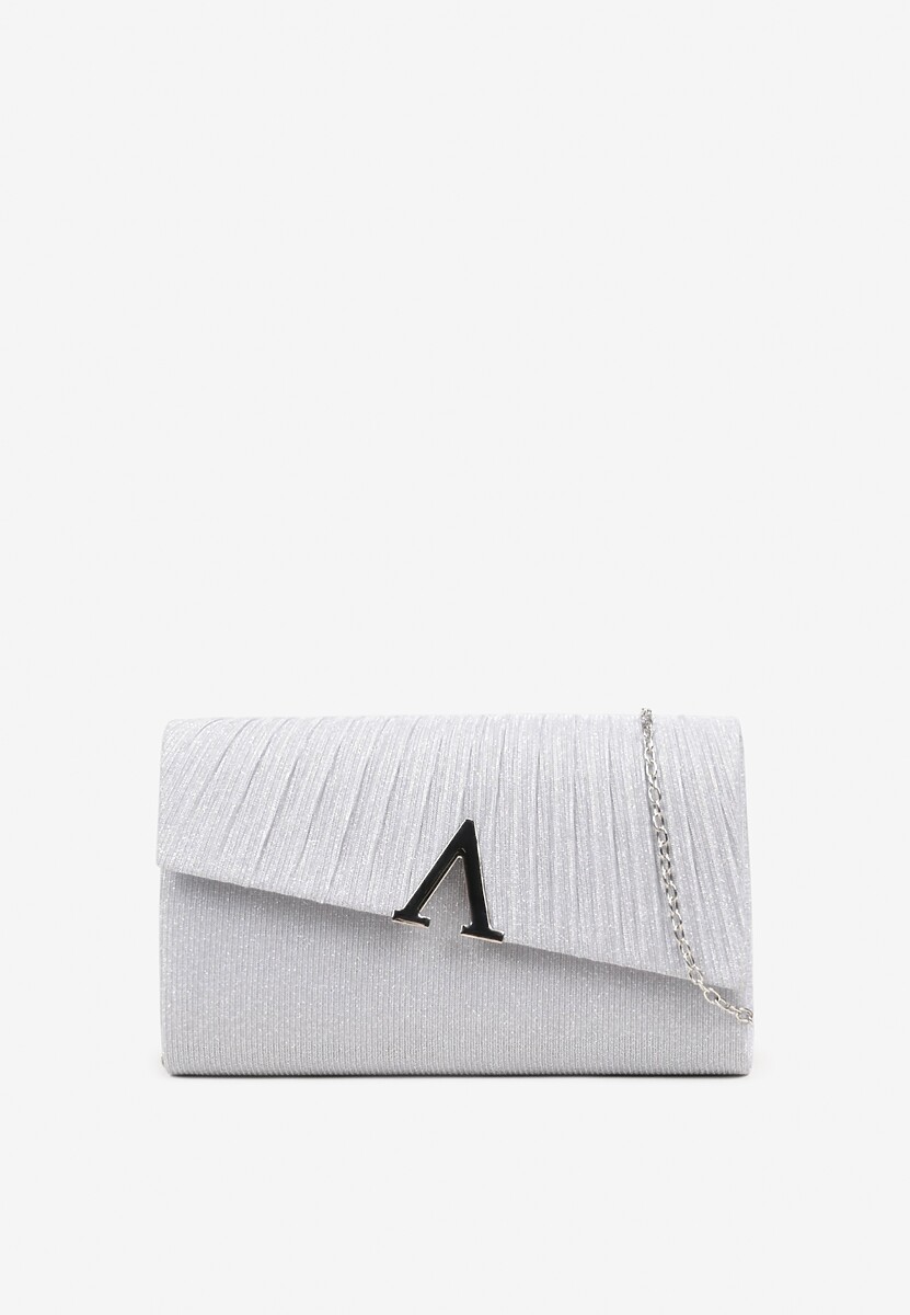Srebrna Asymetryczna Torebka Kopertówka na Łańcuszku z Aplikacją Giattalia