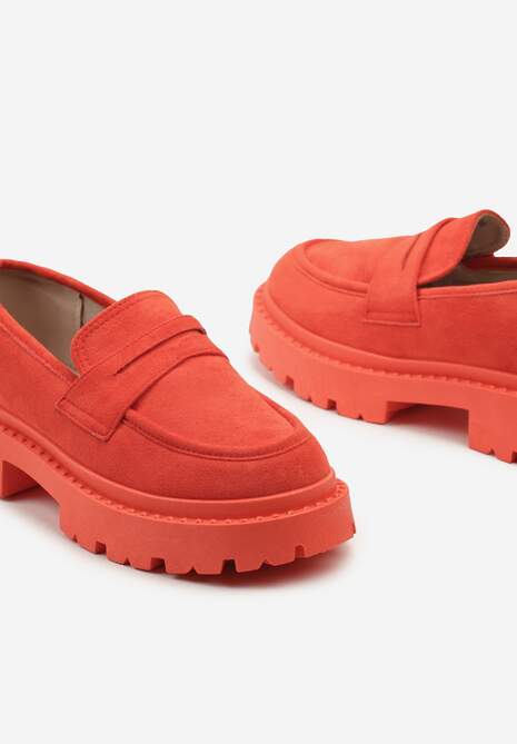 Pomarańczowe Wsuwane Mokasyny Vices na Platformie Dionela