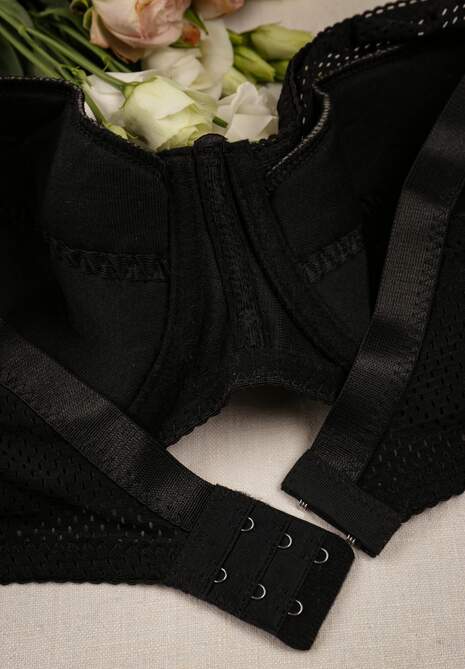 Czarny Gładki Biustonosz z Cienkimi Ramiączkami Corinthia