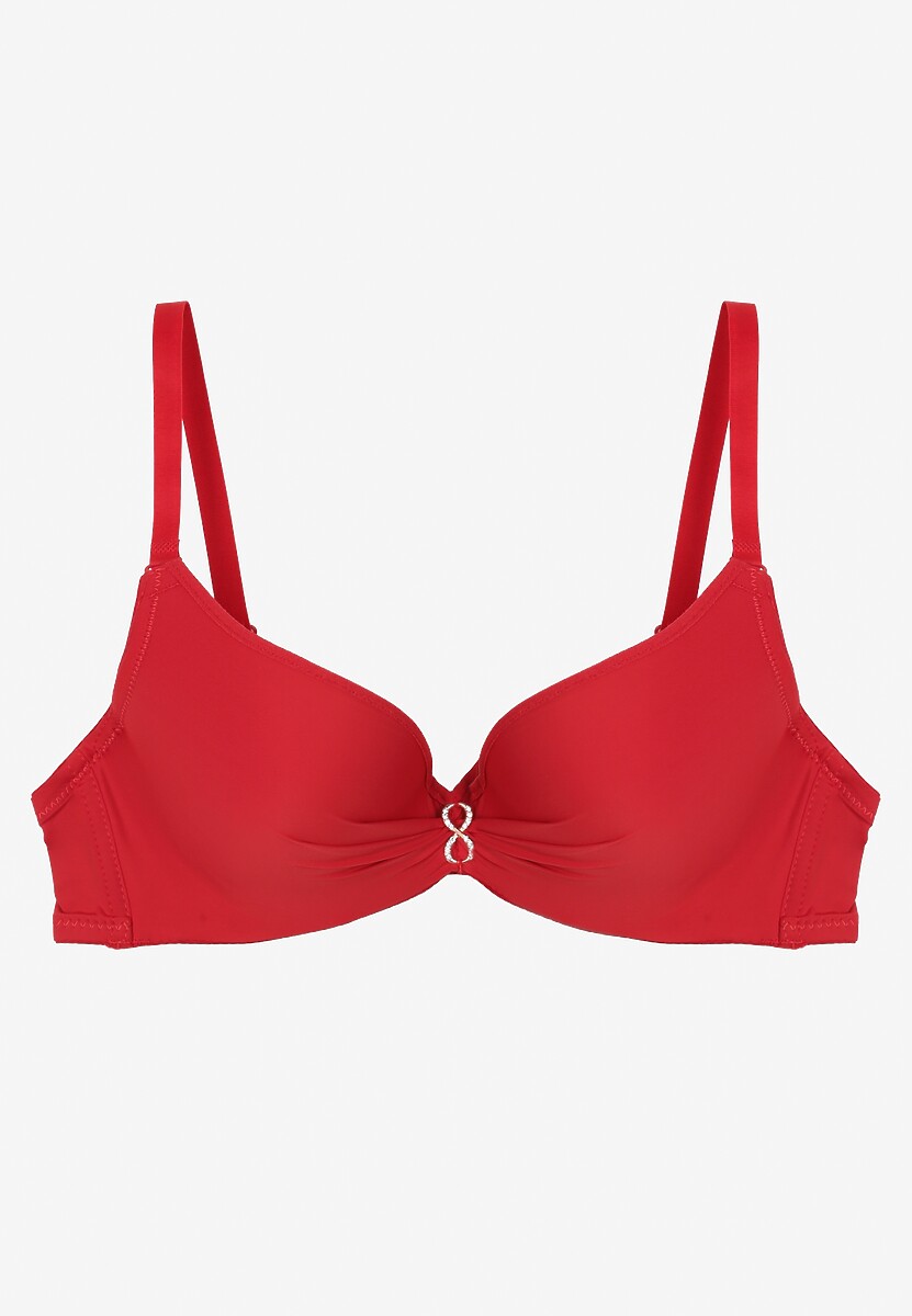 Czerwony Biustonosz z Aplikacją z Cyrkonii Abantia