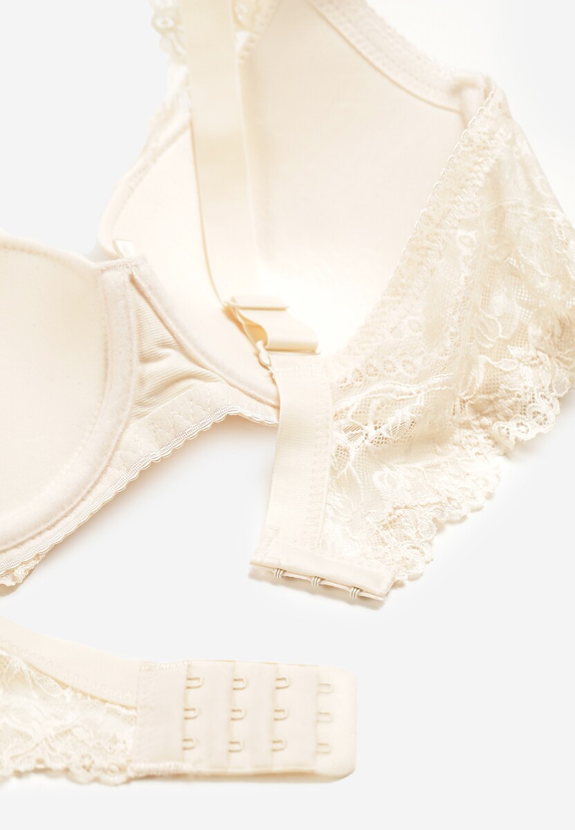 Jasnobeżowy Usztywniany Biustonosz Full Cap z Regulowanymi Ramiączkami Dimrahi