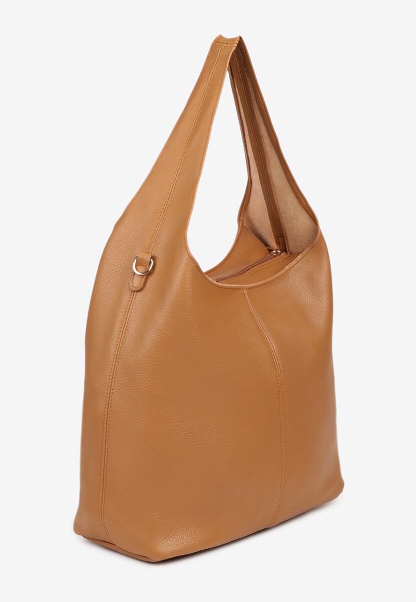 Jasnobrązowa Klasyczna Torebka Hobo z Kosmetyczką i Paskiem Crossbody Fesulea