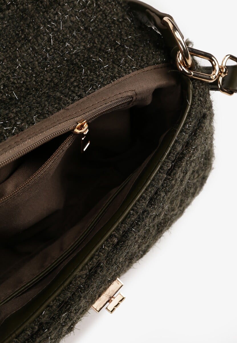 Zielona Pikowana Torebka na Ramię z Dołączonym Paskiem Seandiel