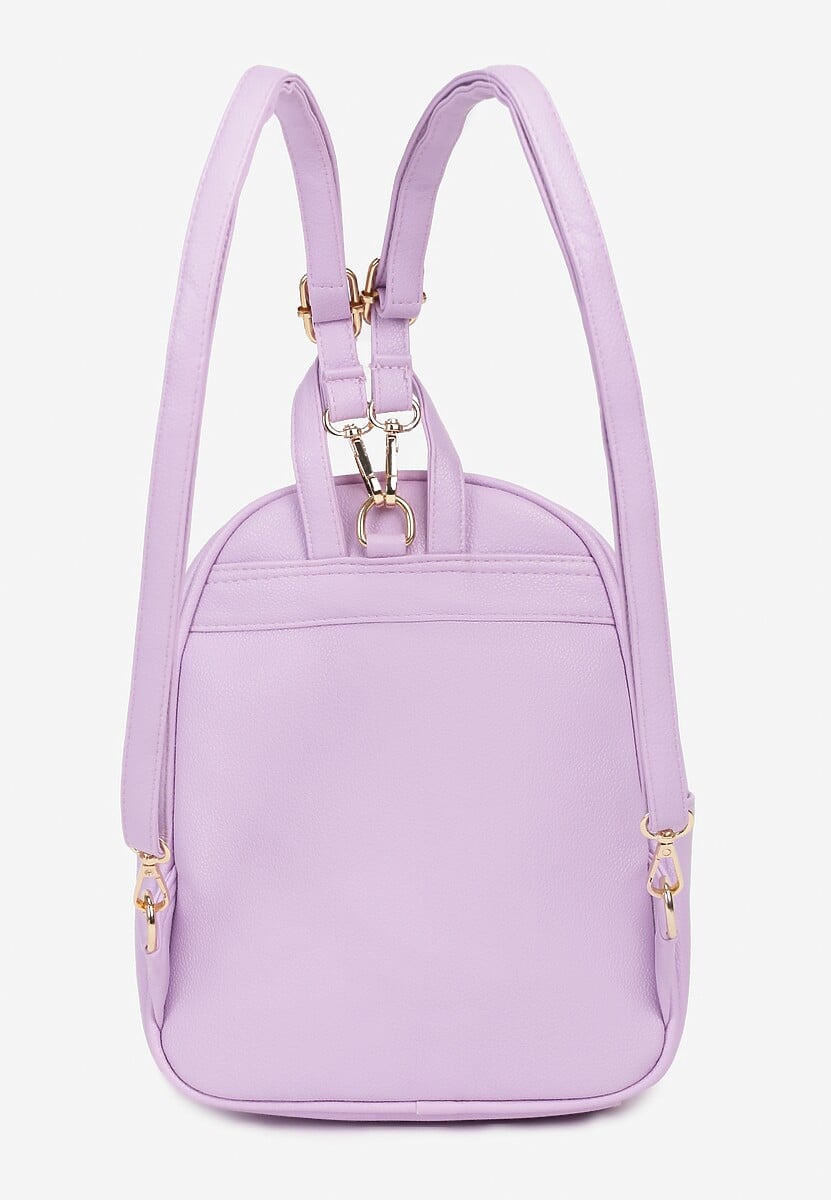 Jasnofioletowy Plecak na Ramiączkach z Regulacją Wykończony Suwakami Nelsey