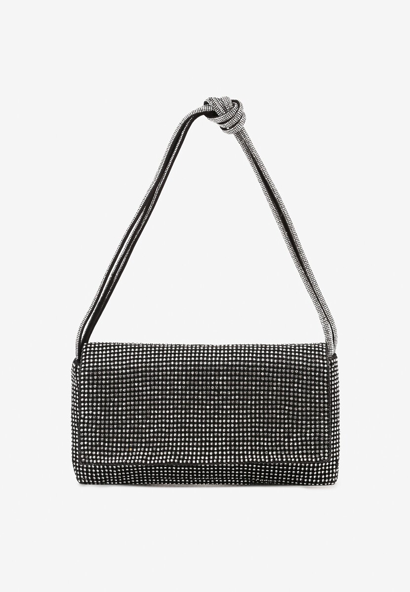 Czarna Torebka Kopertówka Vices Ozdobiona Cyrkoniami Develia