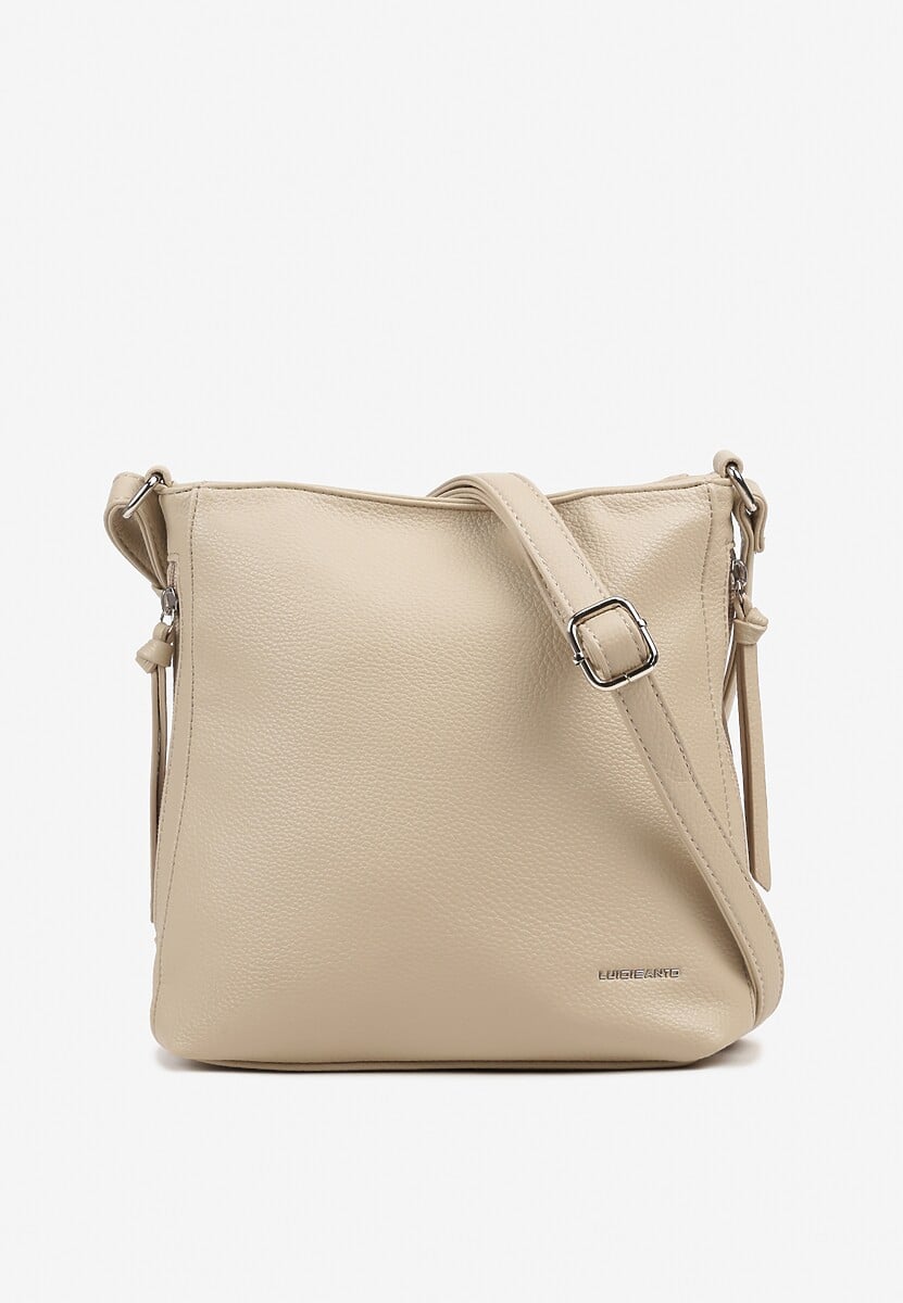 Jasnobeżowa Trapezowa Torebka Listonoszka na Regulowanym Pasku Damivie