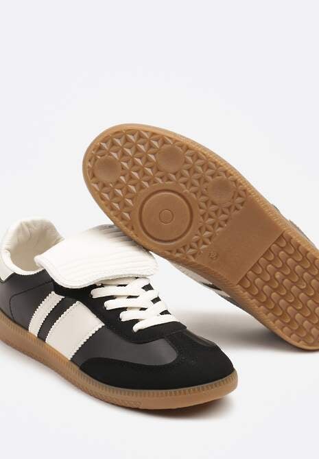 Czarne Sneakersy w Stylu Tenisówek z Wywinięciem Aveloren