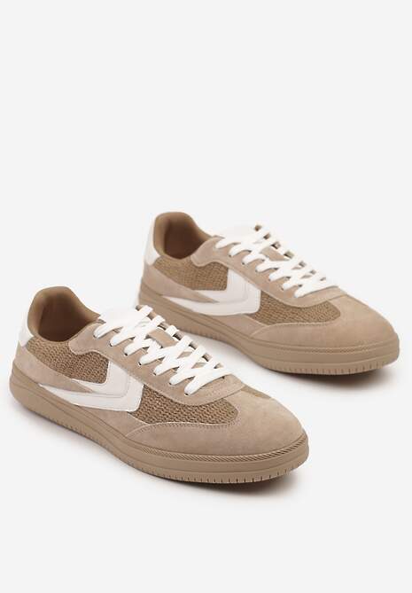 Brązowe Sneakersy ze Skóry Naturalnej w Stylu Kultowych Tenisówek Faloretia