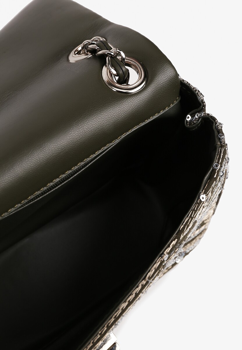 Szara Cekinowa Torebka na Łańcuszku Efanela