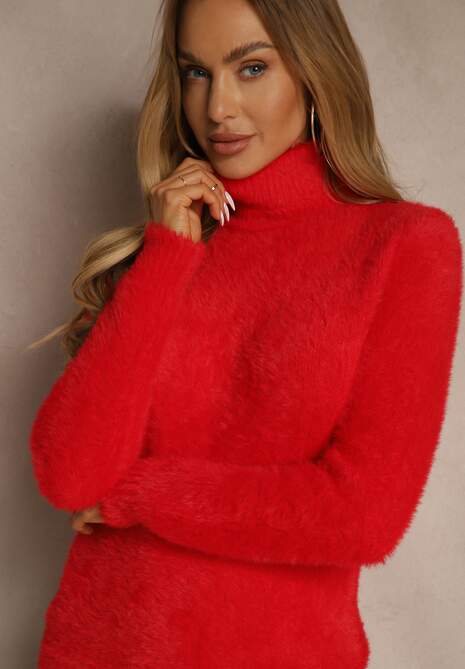 Czerwony Golf Wełniany Kedrindas