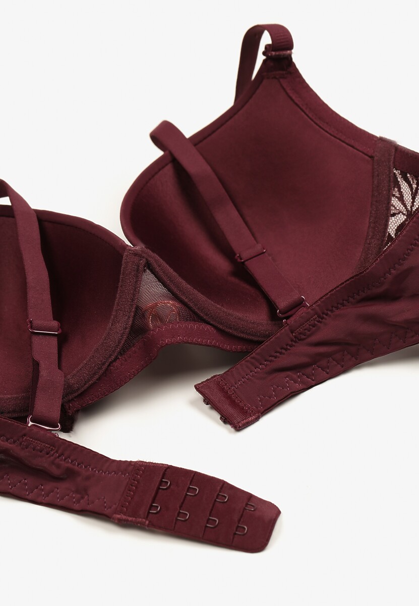 Ciemnofioletowy Biustonosz Miseczka C z Koronkową Wstawką Mailenne