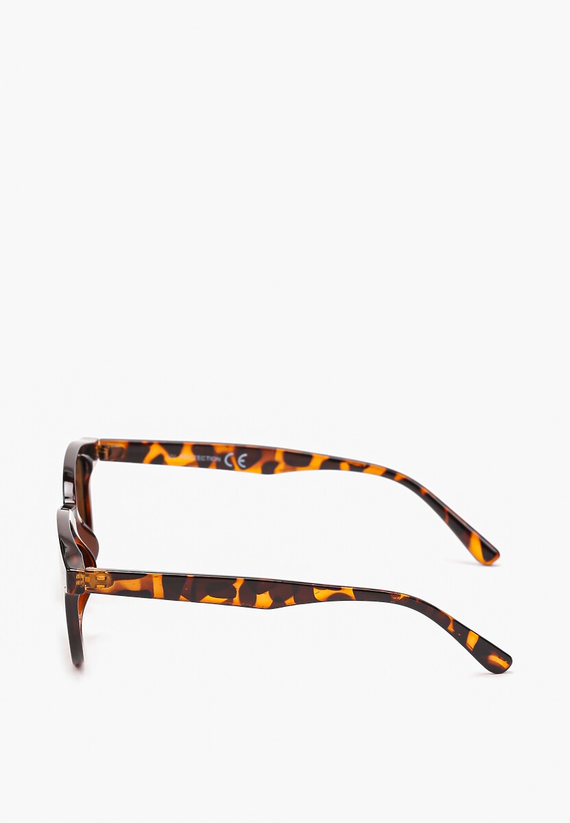 Brązowe Casualowe Okulary Przeciwsłoneczne z Filtrem UV Ellemarisa