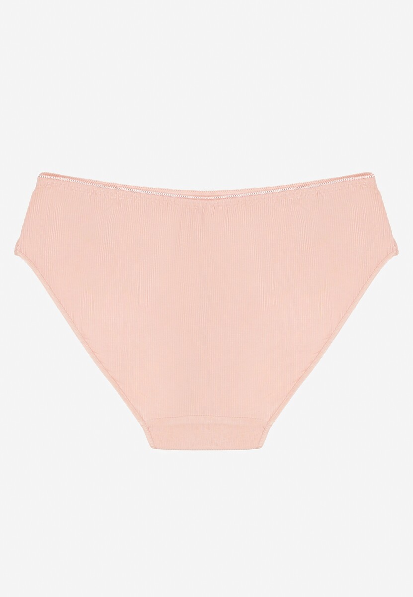 Różowe Bawełniane Majtki Figi Wykończone Ozdobną Nitką Besivia