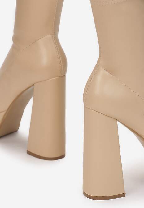 Beżowe Botki Vinion