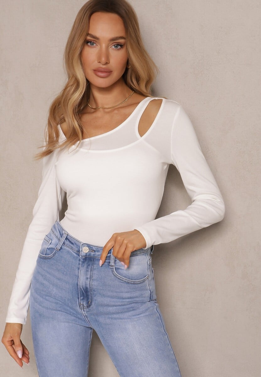 Biała Bluzka o Asymetrycznym Kroju Tatorella