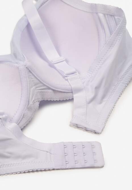 Biały Koronkowy Biustonosz Full Cup Ozdobiony Cyrkoniami Helleboria