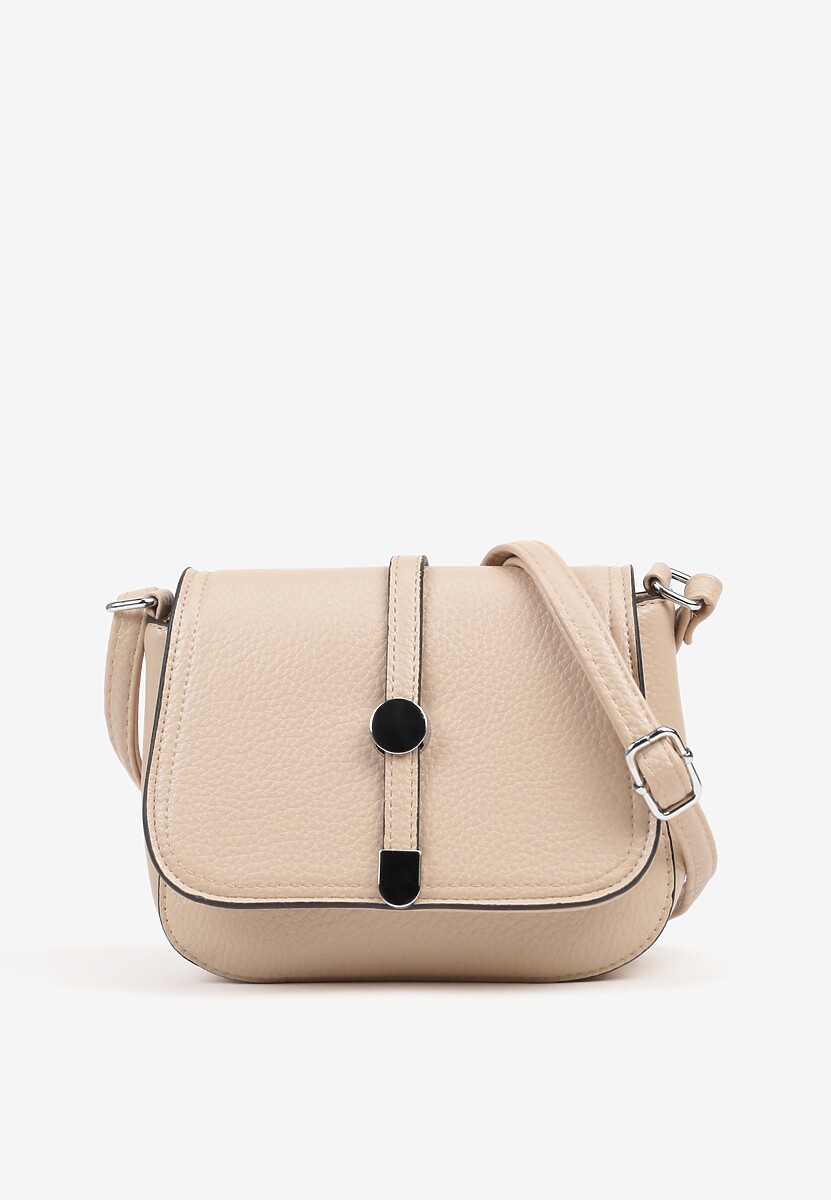 Ciemnobeżowa Torebka Listonoszka Ozdobiona Klapą Dolissea