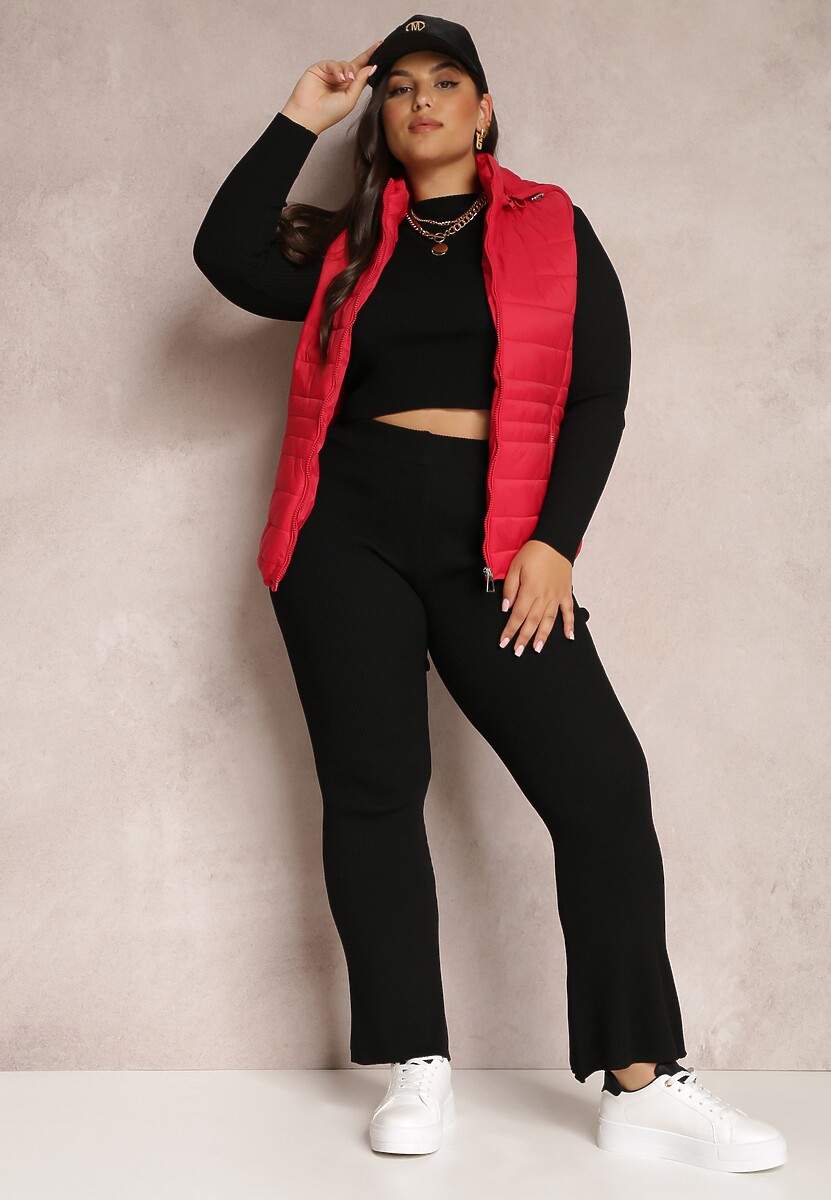 Czerwona Kamizelka Pikowana z Kapturem Rithe