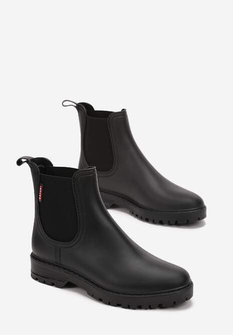 Czarne Kalosze z Elastycznymi Wstawkami Zanara