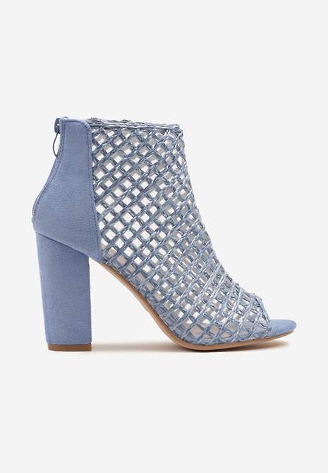 Niebieskie Siateczkowe Botki Vices na Słupku Sovhira