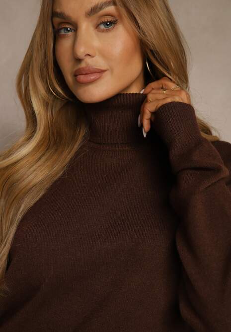 Brązowy Casualowy Golf z Bawełną i Wełną Reillisa