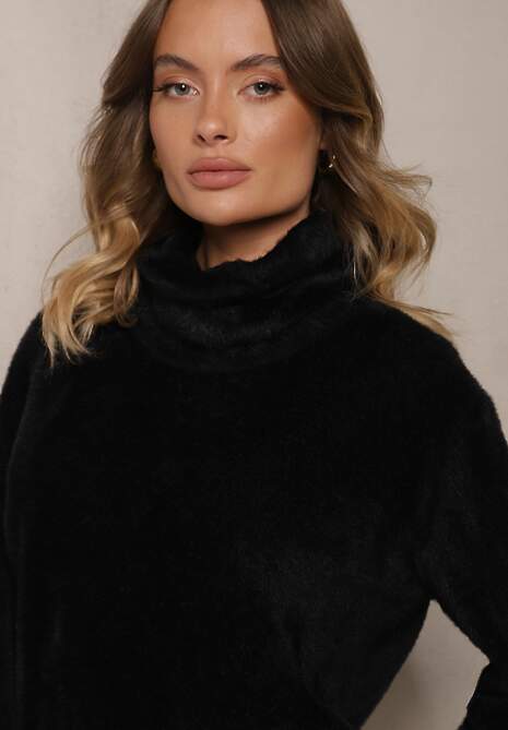 Czarny Casualowy Golf z Kaszmirem Edionis