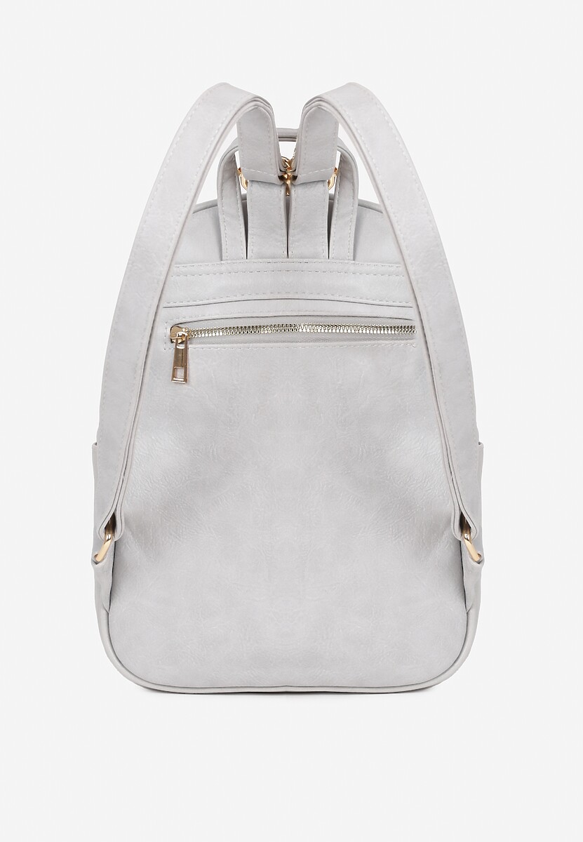 Szary Plecak z Ozdobną Aplikacją i Suwakiem Milaretta