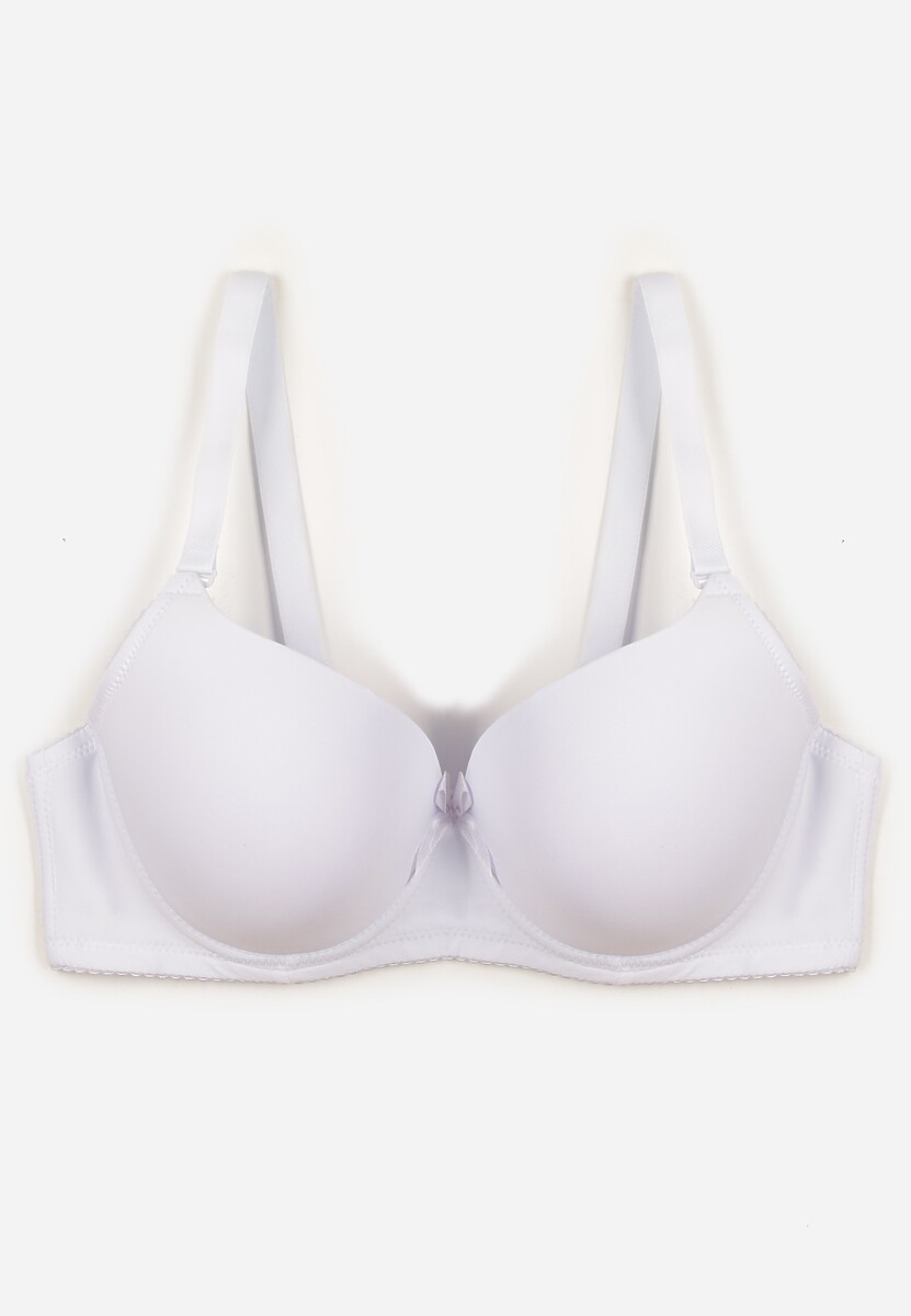 Biały Biustonosz o Gładkim Wykończeniu z Kokardką Phiphise