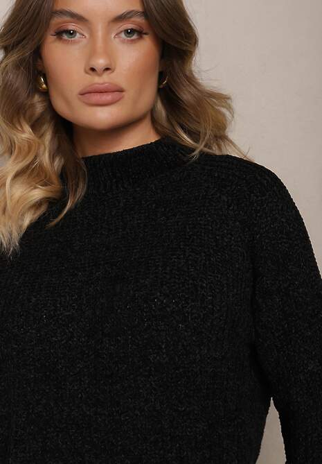 Czarny Casualowy Golf z Wiskozą Zerinia