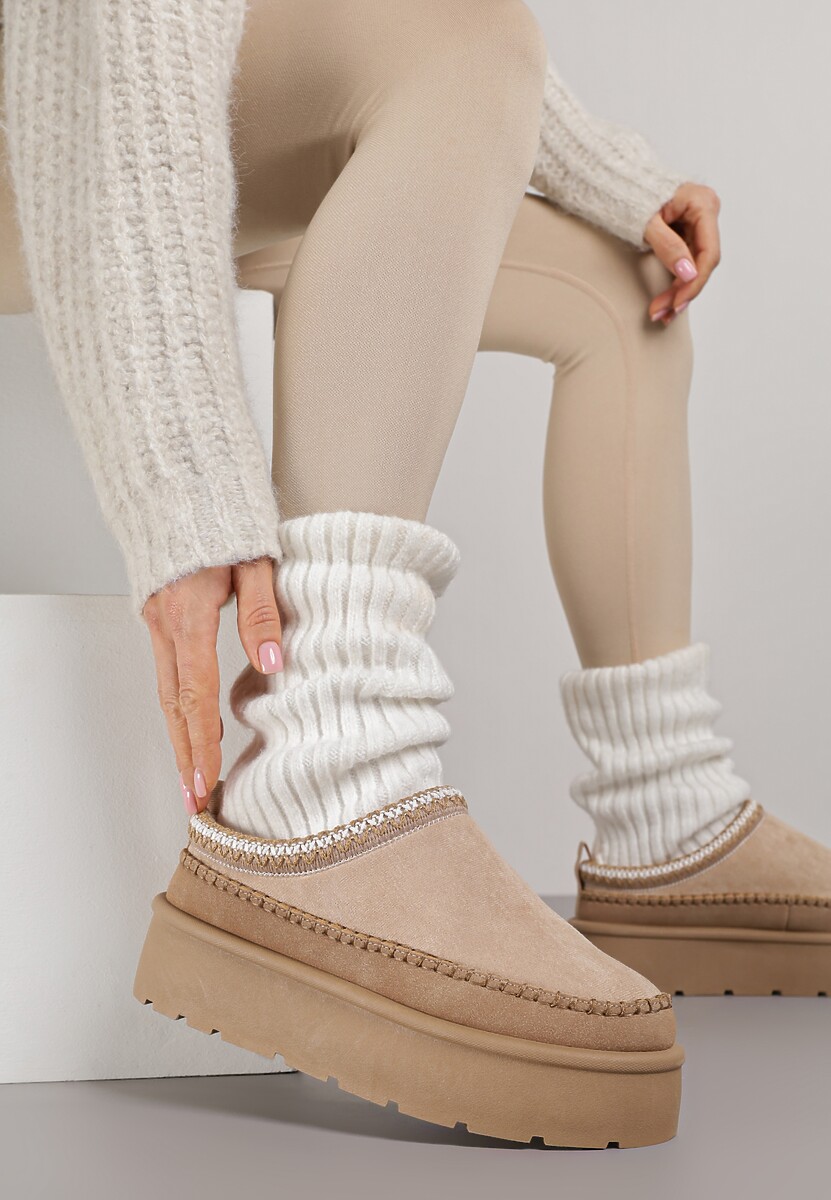Beżowe Śniegowce z Futrzanym Ociepleniem na Platformie Reiandea