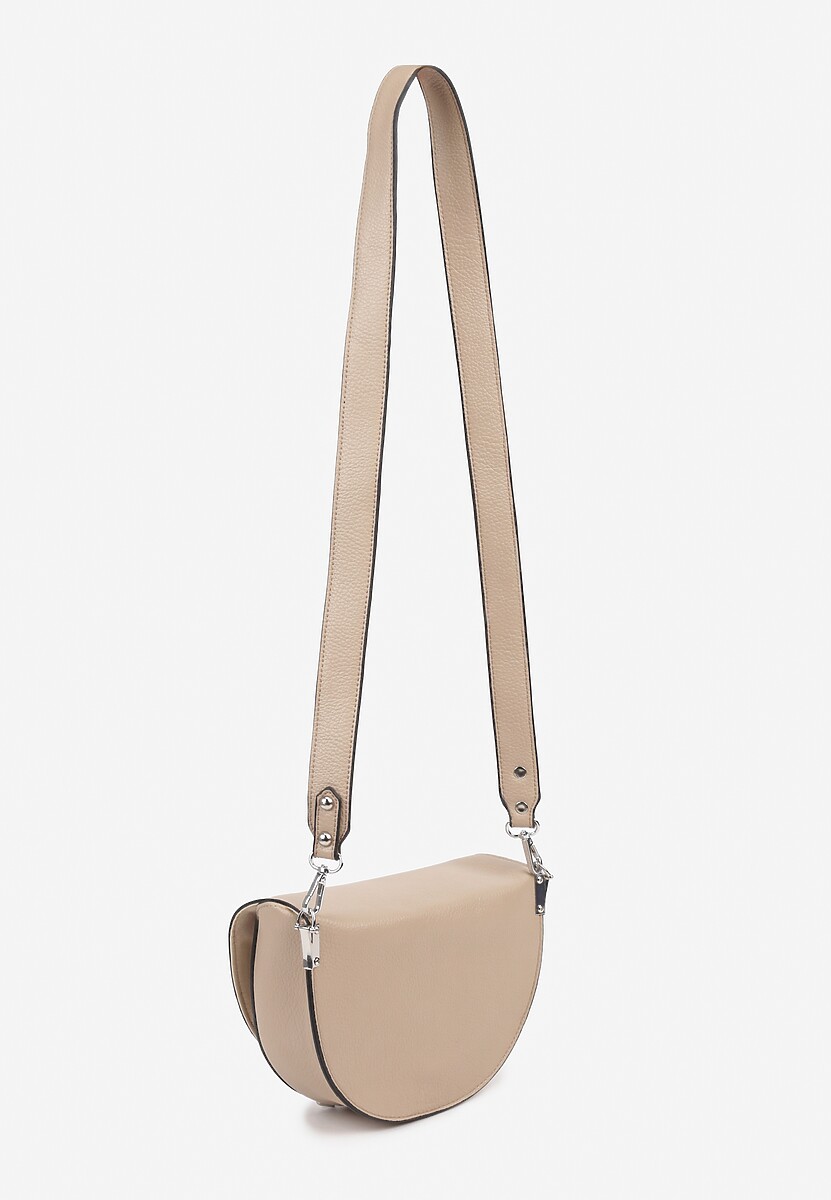 Beżowa Torebka w Półokrągłym Kształcie Tanalinea