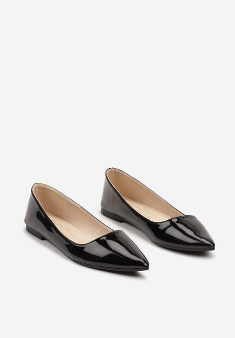 Czarne Balerinki na Płaskiej Podeszwie w Klasycznym Stylu Elithra