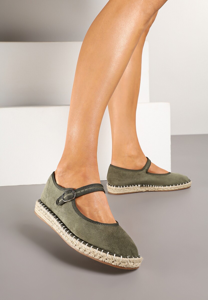 Różowe Espadryle z Ekozamszu Zapinane na Pasek z Klamerką Deolisse