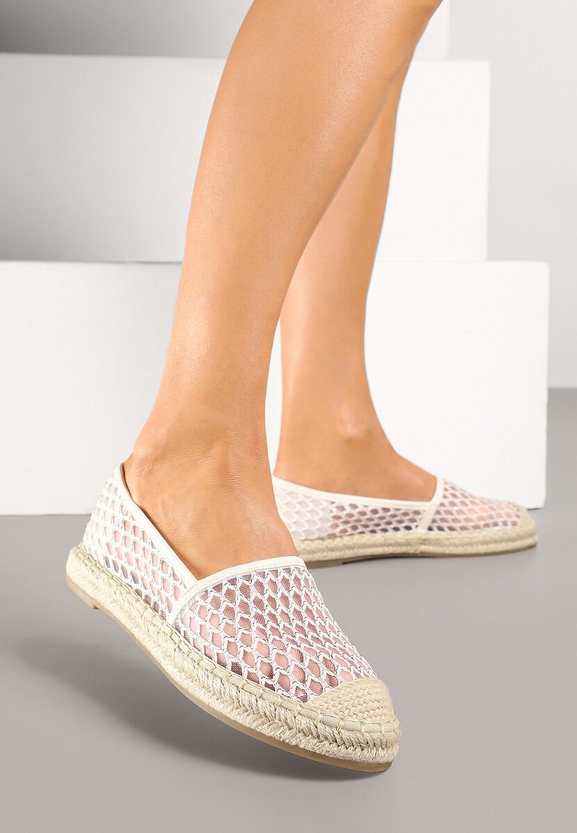 Czarne Siateczkowe Espadryle na Podeszwie z Plecionki Setariva