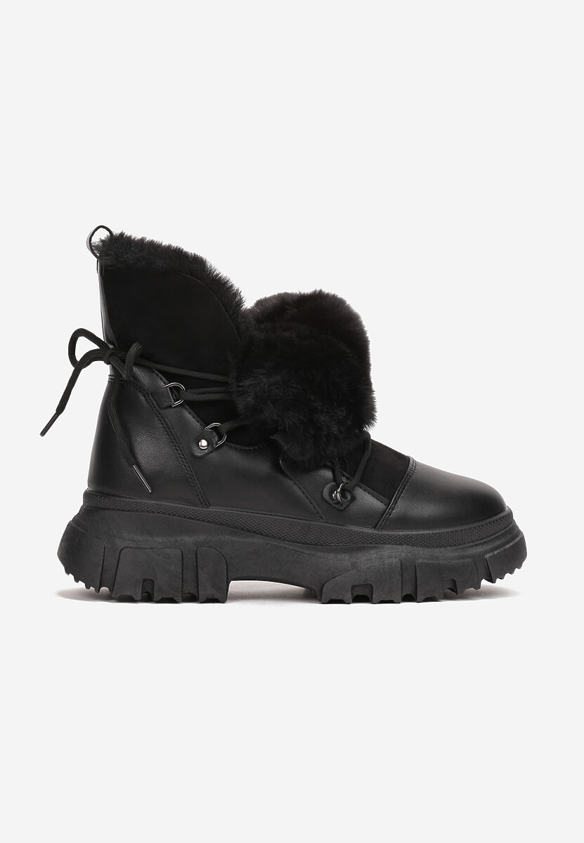 Czarne Śniegowce na Grubej Podeszwie Isothoe