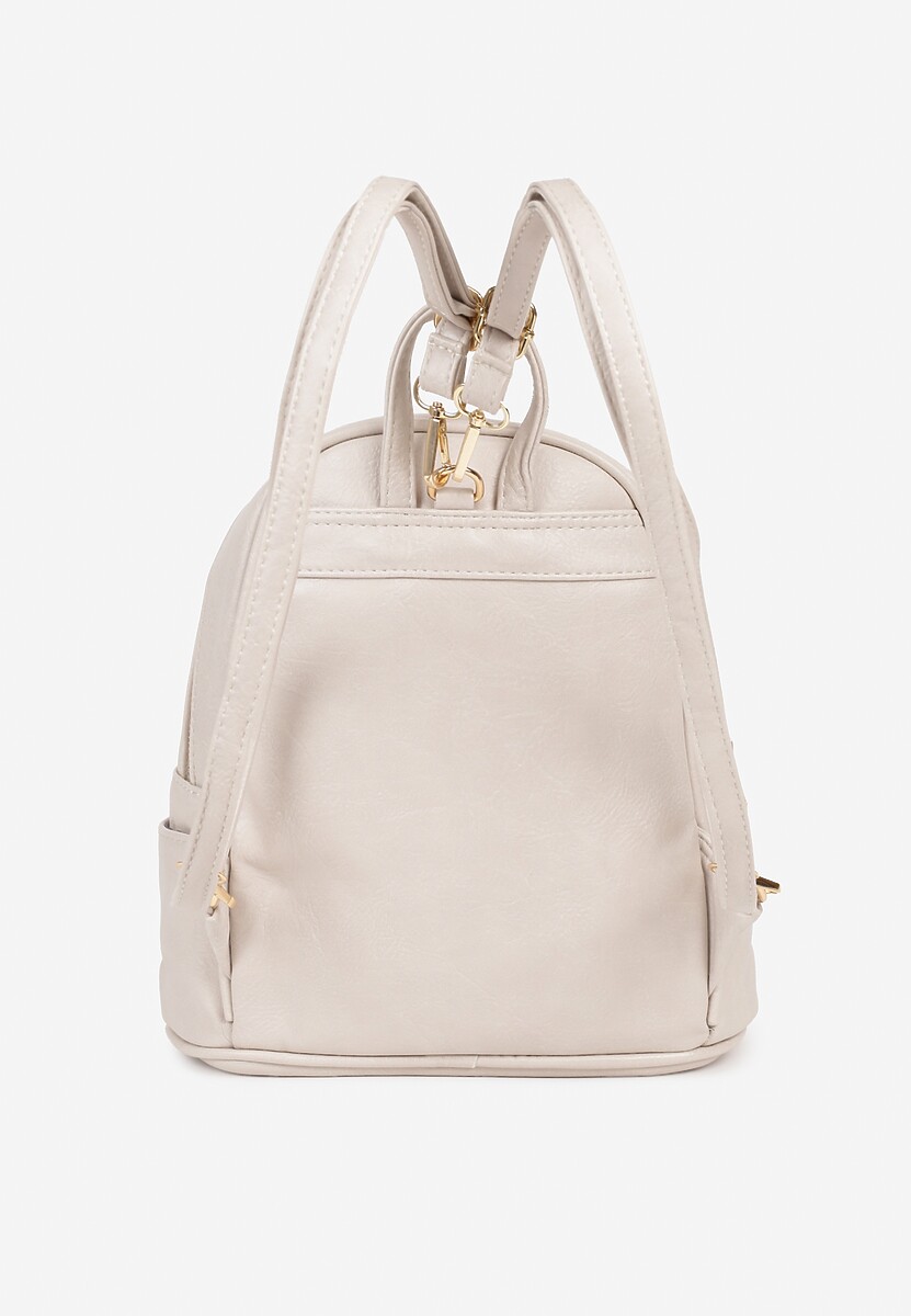 Jasnobeżowy Casualowy Plecak z Metalicznym Suwakiem Idalerra