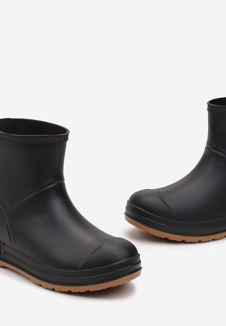 Czarne Gumowe Kalosze za Kostkę Lunidia