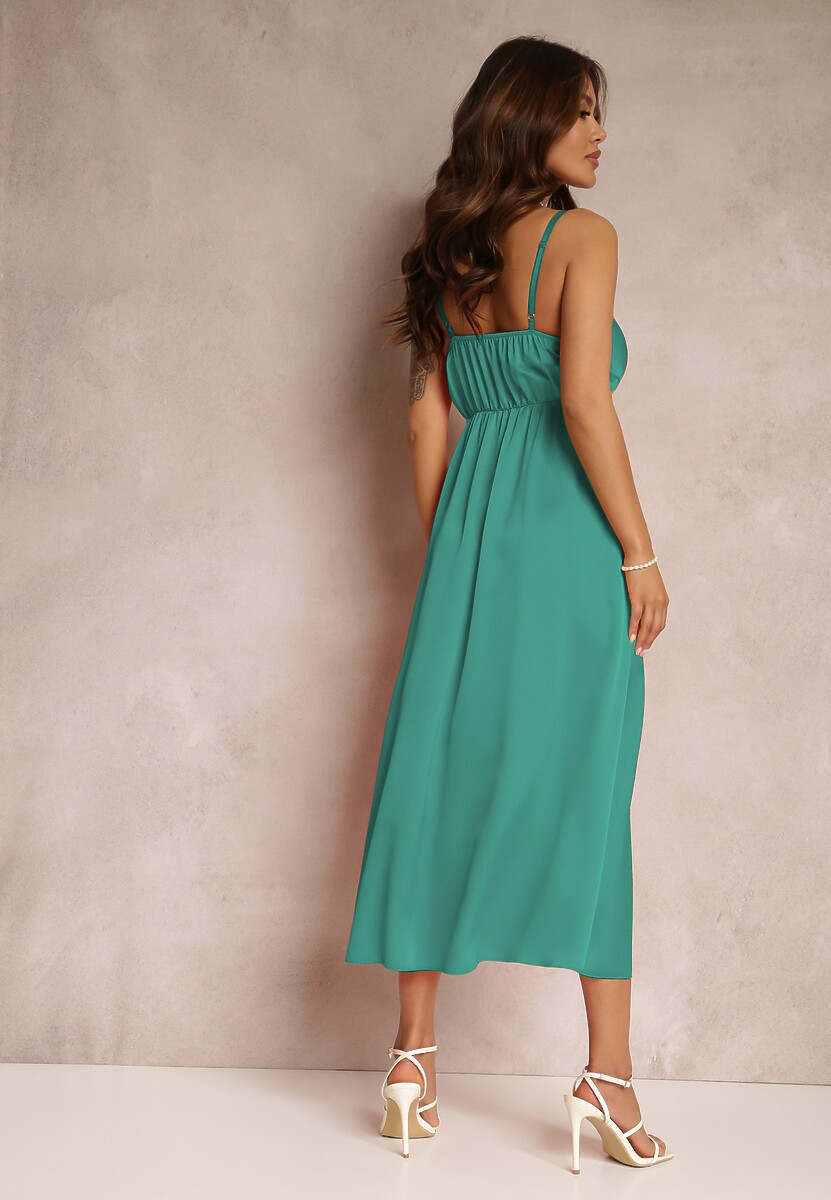 Zielona Sukienka Satynowa Theophephone